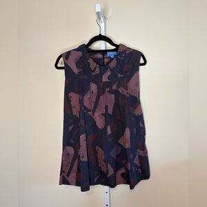 Simple Vera - Vera Wang Abstract Purple and Black Blouse